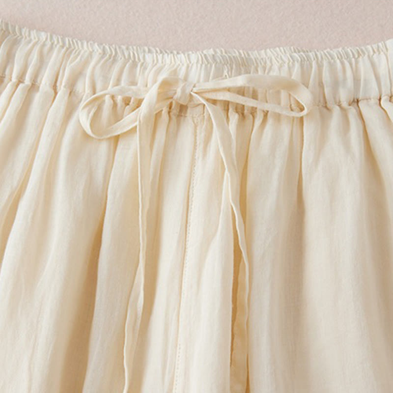 Pantalon large en coton avec poches et doublure décontractée Buddha Stones pour femme, longueur 7-8 - image 3