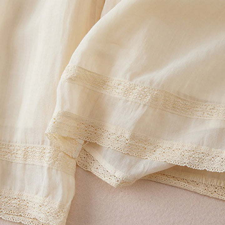 Pantalon large en coton avec poches et doublure décontractée Buddha Stones pour femme, longueur 7-8 - image 6