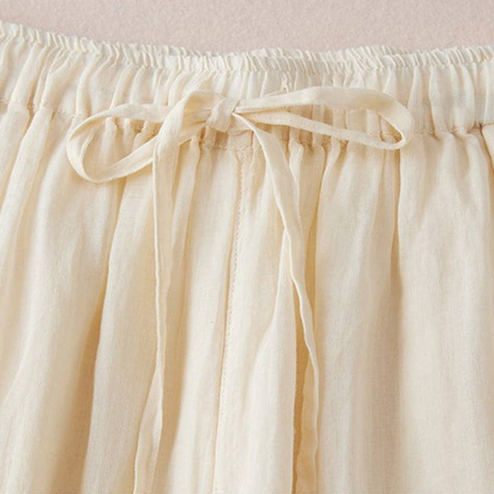 Pantalon large en coton avec poches et doublure décontractée Buddha Stones pour femme, longueur 7-8 - image 5