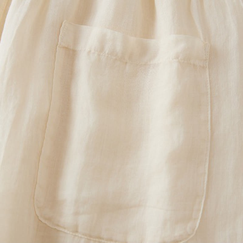 Pantalon large en coton avec poches et doublure décontractée Buddha Stones pour femme, longueur 7-8 - image 8