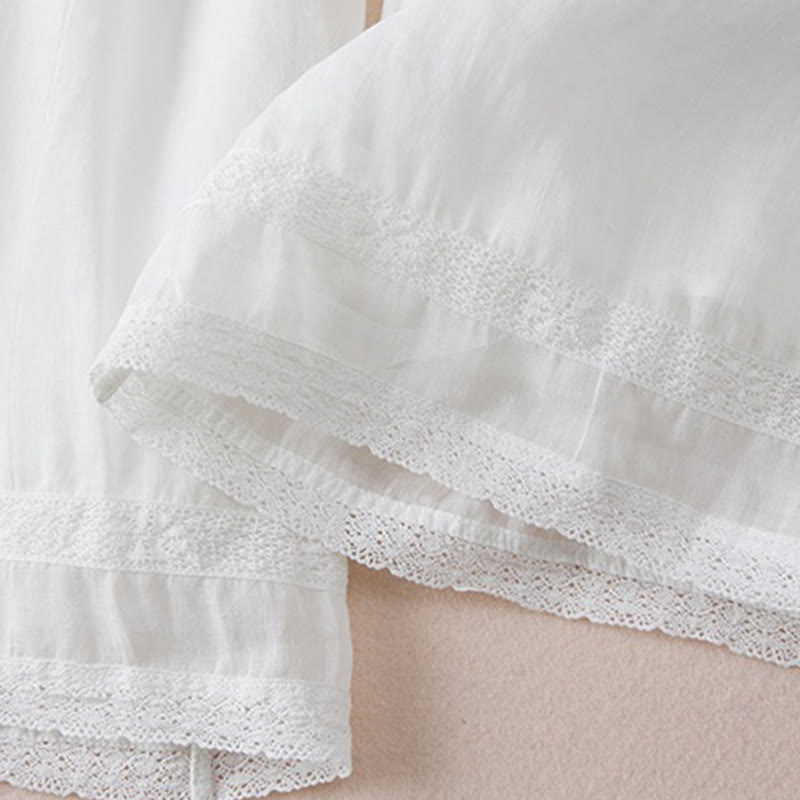 Pantalon large en coton avec poches et doublure décontractée Buddha Stones pour femme, longueur 7-8 - image 14