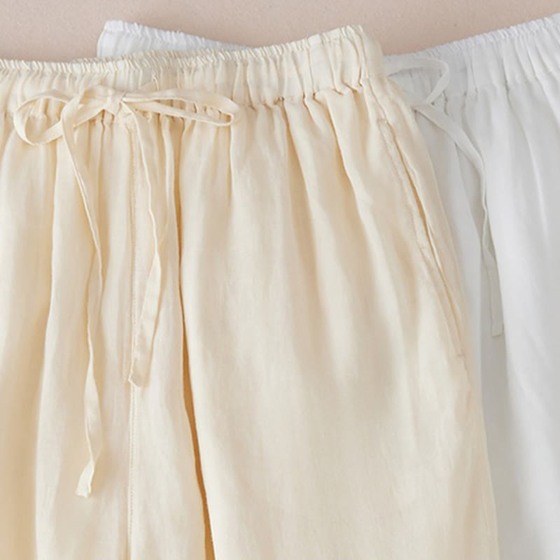 Pantalon large en coton avec poches et doublure décontractée Buddha Stones pour femme, longueur 7-8 - image 16