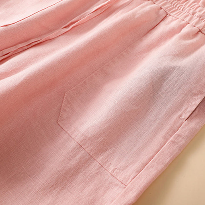 Pantalon large décontracté en coton avec poches pour femme, coupe droite, motif Buddha Stones, longueur 7-8 - image 25