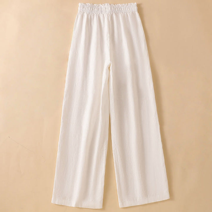 Pantalon large décontracté en coton avec poches pour femme, coupe droite, motif Buddha Stones, longueur 7-8 - image 28