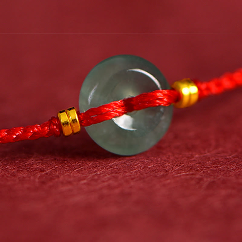 Bracelet de cheville en jade rouge avec boucle de paix et Buddha Stones - image 6
