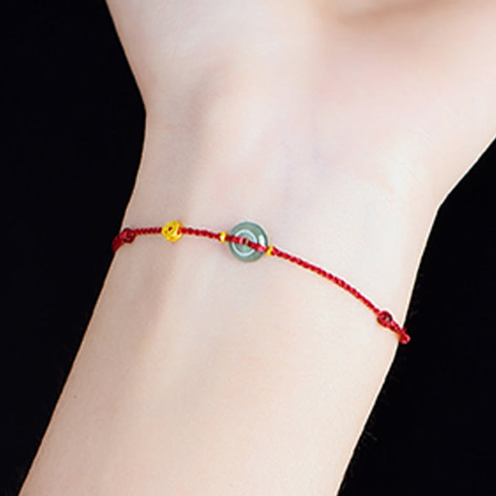 Bracelet de cheville en jade rouge avec boucle de paix et Buddha Stones - image 11