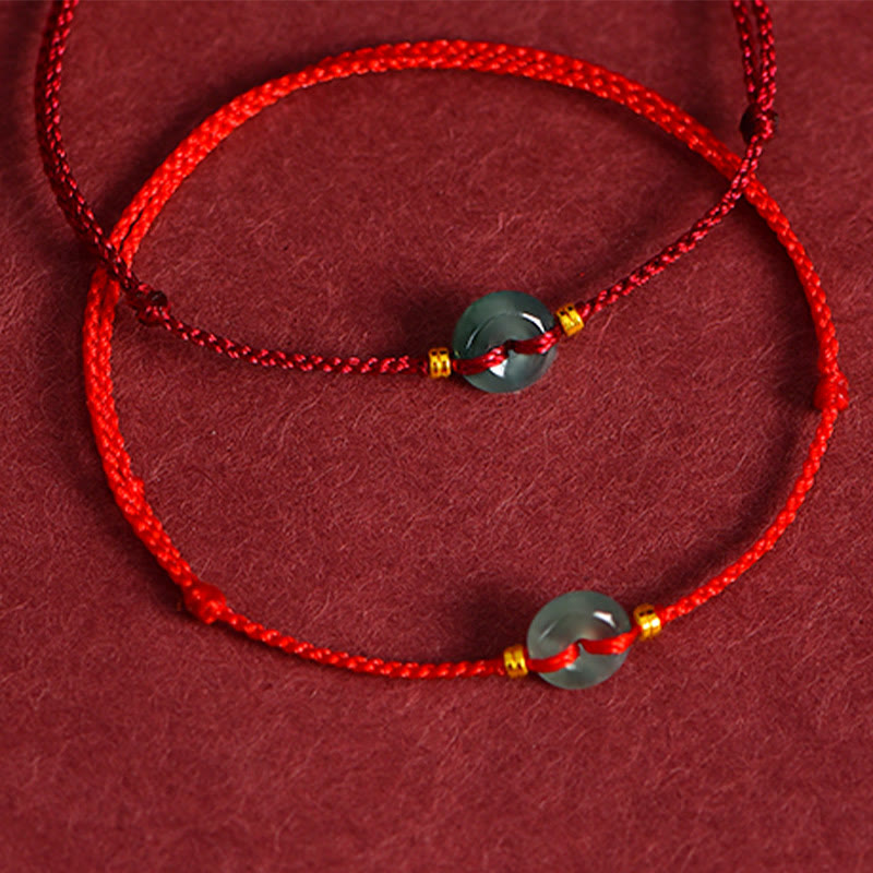 Bracelet de cheville en jade rouge avec boucle de paix et Buddha Stones - image 10