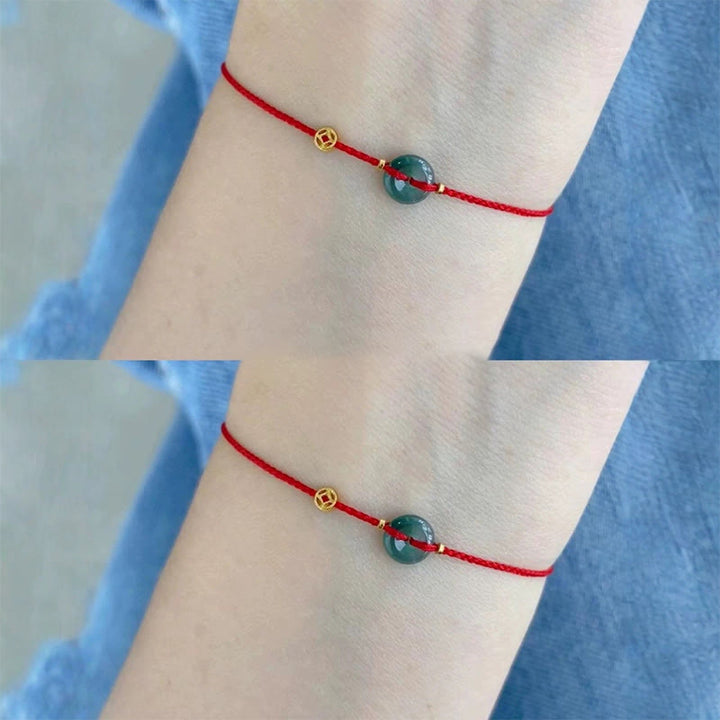Bracelet de cheville en jade rouge avec boucle de paix et Buddha Stones - image 12