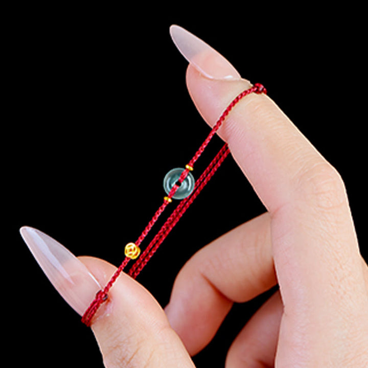 Bracelet de cheville en jade rouge avec boucle de paix et Buddha Stones - image 13