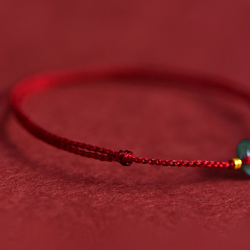 Bracelet de cheville en jade rouge avec boucle de paix et Buddha Stones - image 7