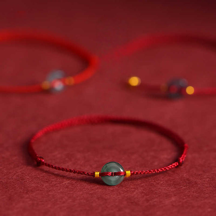Bracelet de cheville en jade rouge avec boucle de paix et Buddha Stones - image 9