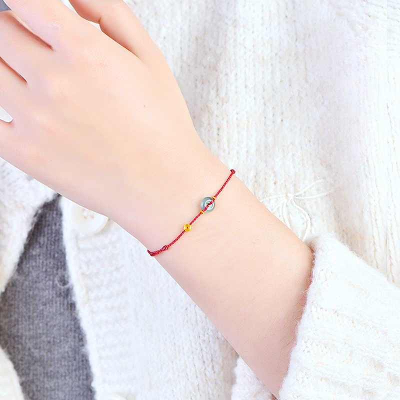 Bracelet de cheville en jade rouge avec boucle de paix et Buddha Stones - image 15