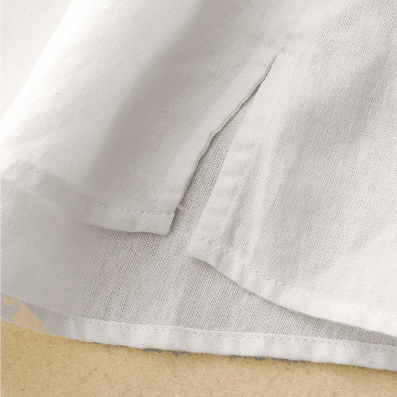 Chemise en coton à manches lanternes et motif Buddha Stones pour femme - image 17