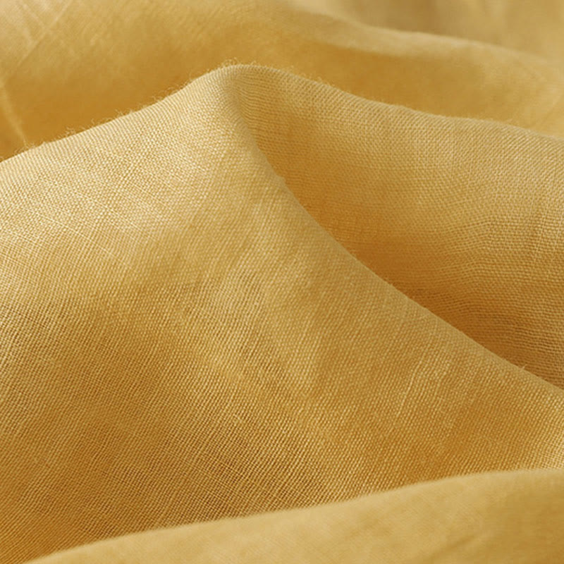 Chemise simple boutonnage en coton et lin pour femme, broderie de fleurs et de Buddha Stones - image 17