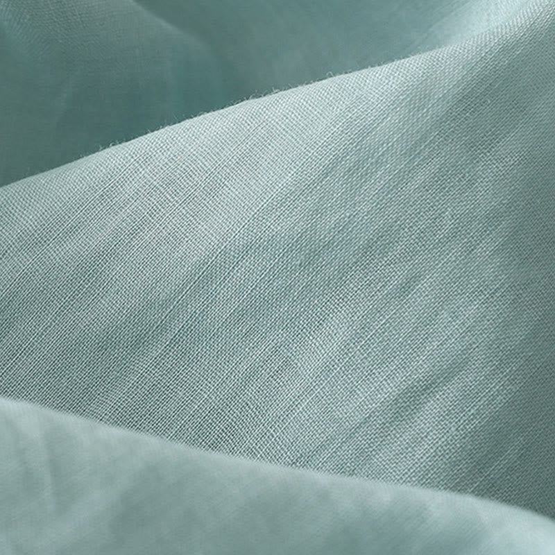 Chemise simple boutonnage en coton et lin pour femme, broderie de fleurs et de Buddha Stones - image 25