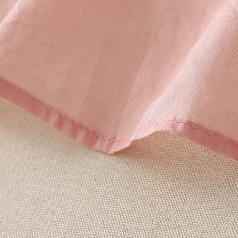 Chemise simple boutonnage en coton et lin pour femme, broderie de fleurs et de Buddha Stones - image 30