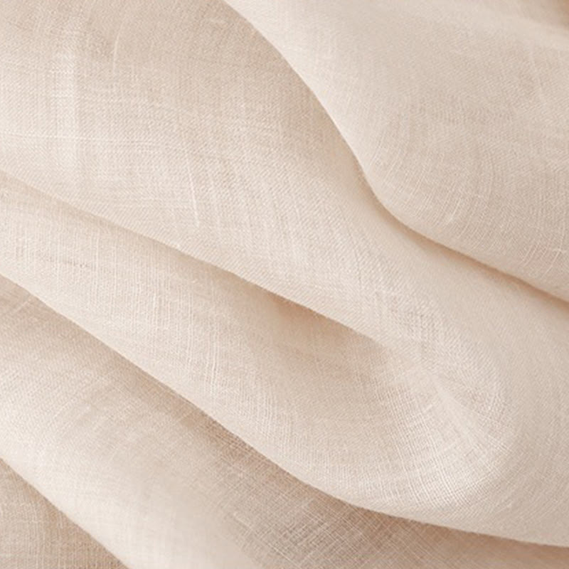 T-shirt à manches courtes en coton et lin pour femme, col ras du cou et plis, broderies de Buddha Stones - image 8