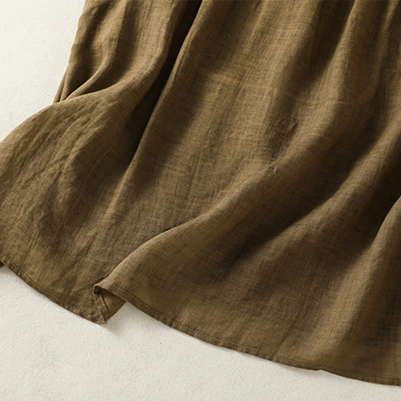 Chemise décontractée sans manches plissée en coton et lin pour femme, motif Buddha Stones - image 13