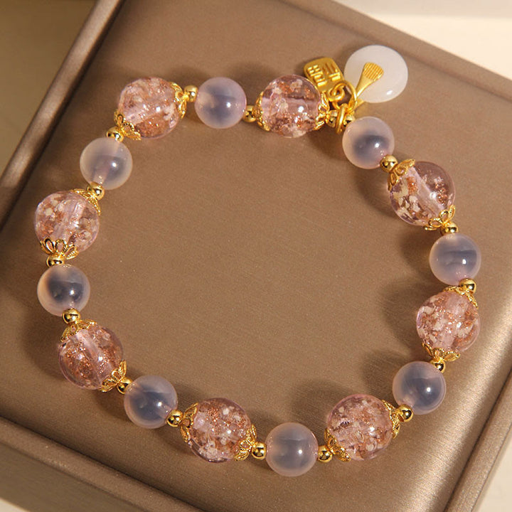 Bracelet de guérison en agate bonbon Liuli avec boucle de paix et Buddha Stones Fu - image 10