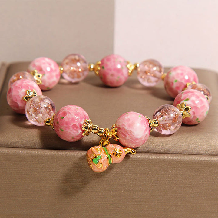 Bracelet Liuli en gourde et Buddha Stones - Liuli (Tour de poignet 16-17 cm) - image 0