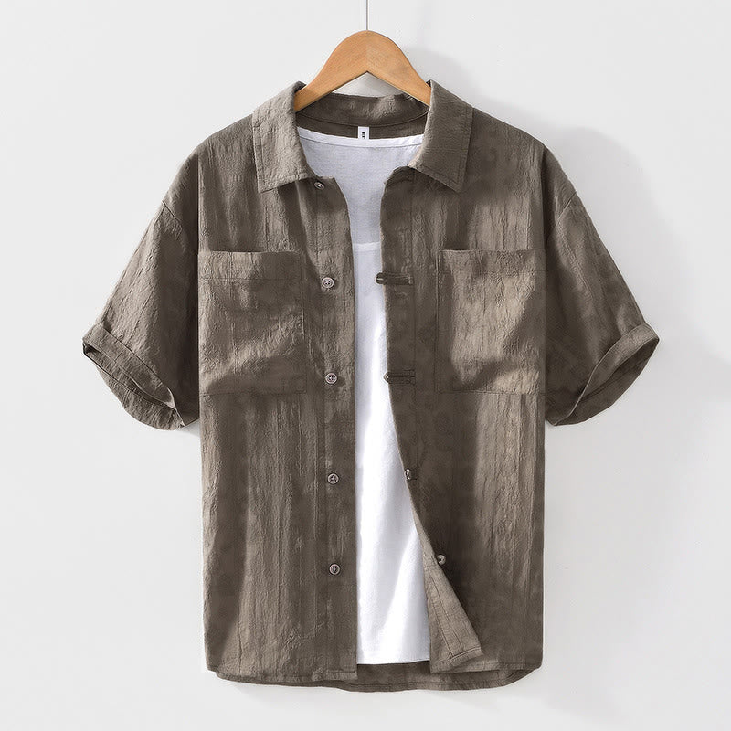 Chemise homme à manches courtes et poches Buddha Stones Commute - Olive - US/UK/AU42，EU52 (3XL) - image 17