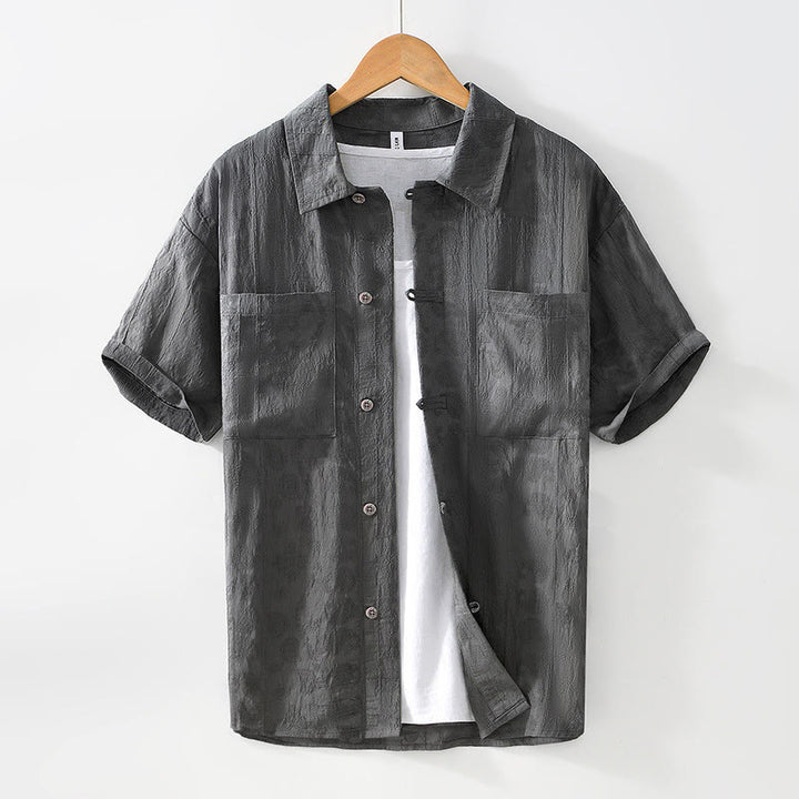 Chemise homme à manches courtes et poches Buddha Stones Commute - Gris ardoise - US/UK/AU42，EU52 (3XL) - image 1