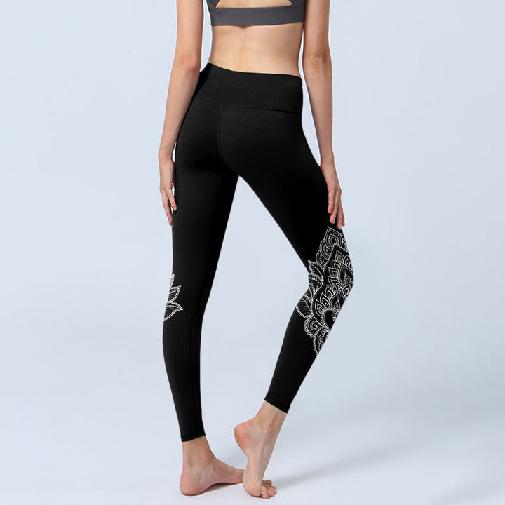 Leggings de sport à imprimé fleurs et pétales en forme de cœur, Buddha Stones, pantalons de yoga pour femmes - image 4