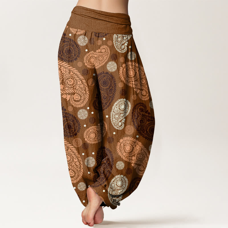 Pantalon sarouel à taille élastique pour femme, motif Buddha Stones, cajou, feuilles, vignes, tournesols - image 6