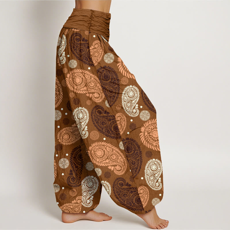 Pantalon sarouel à taille élastique pour femme, motif Buddha Stones, cajou, feuilles, vignes, tournesols - image 6