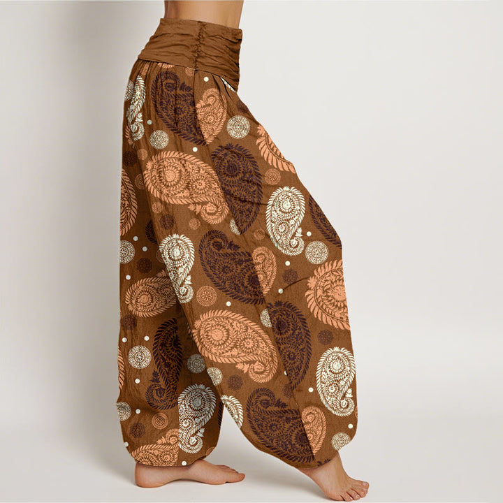 Pantalon sarouel à taille élastique pour femme, motif Buddha Stones, cajou, feuilles, vignes, tournesols - image 6