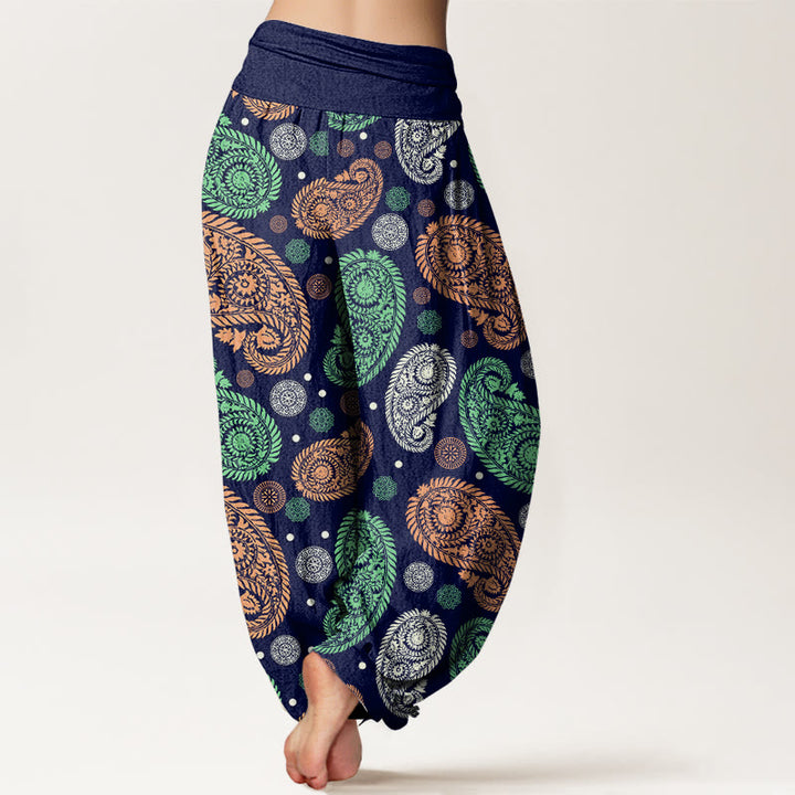 Pantalon sarouel à taille élastique pour femme, motif Buddha Stones, cajou, feuilles, vignes, tournesols - image 9