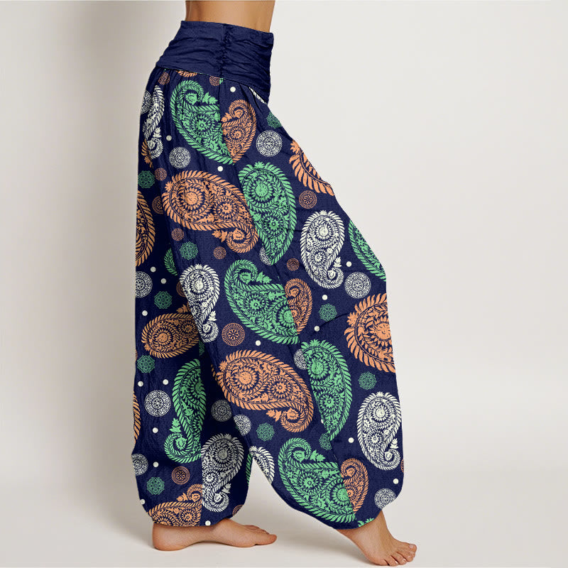 Pantalon sarouel à taille élastique pour femme, motif Buddha Stones, cajou, feuilles, vignes, tournesols - image 9