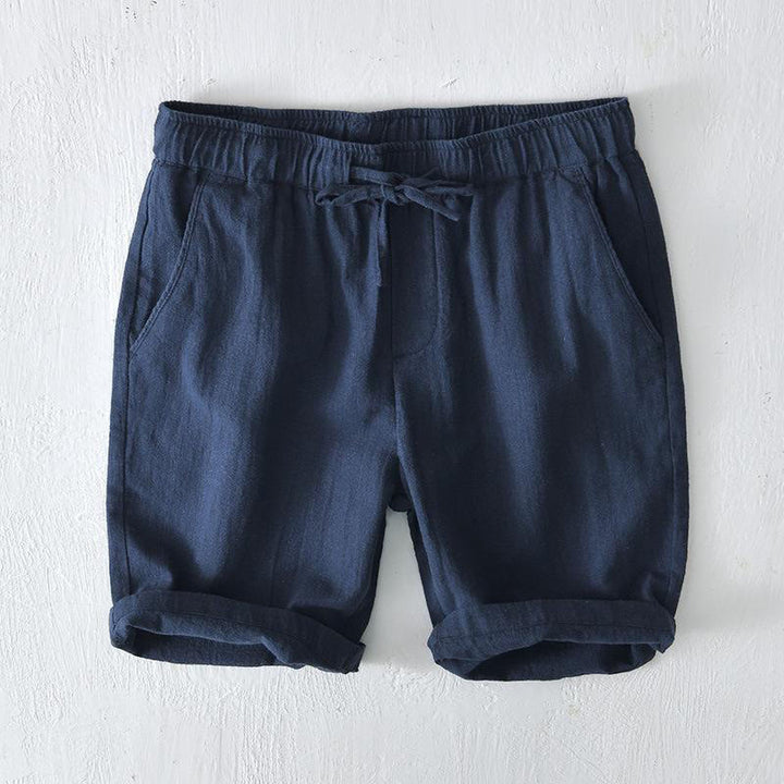 Short d'été en coton et lin pour homme, couleur unie, Buddha Stones cordon de serrage et taille élastique, avec poches - Bleu nuit - US/UK/AU44，EU54 (4XL) - image 26