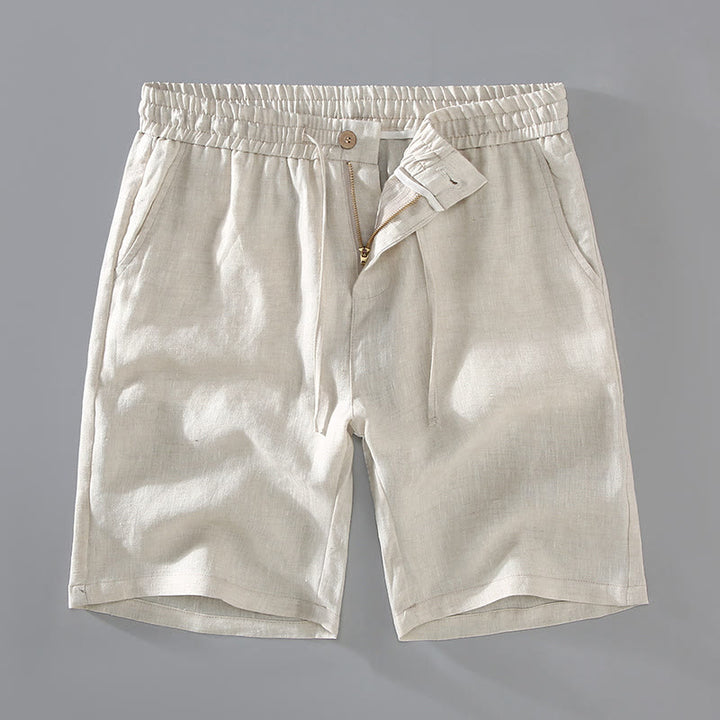 Short d'été en lin pour homme avec poches et cordon de serrage, couleur unie, motif Buddha Stones - Lin - US/UK/AU42，EU52 (3XL) - image 3