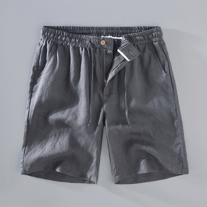Short d'été en lin pour homme avec poches et cordon de serrage, couleur unie, motif Buddha Stones - DimGray - US/UK/AU42，EU52 (3XL) - image 13