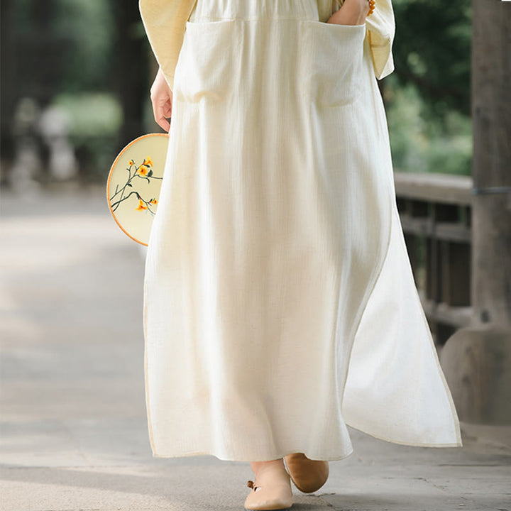 Jupe-pantalon à ourlet fendu et poches pour femme, couleur unie, motif Buddha Stones - image 7