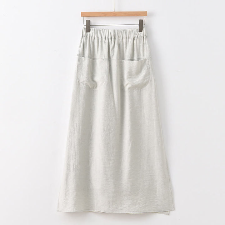 Jupe-pantalon à ourlet fendu et poches pour femme, couleur unie, motif Buddha Stones - Lin - US8-10，UK/AU12-14，EU40-42 (2XL) - image 21