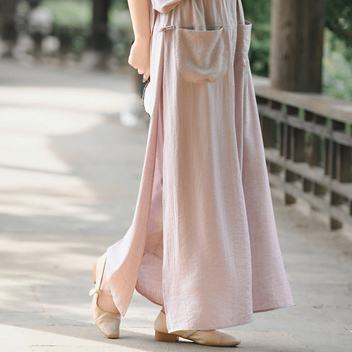 Jupe-pantalon à ourlet fendu et poches pour femme, couleur unie, motif Buddha Stones - image 15