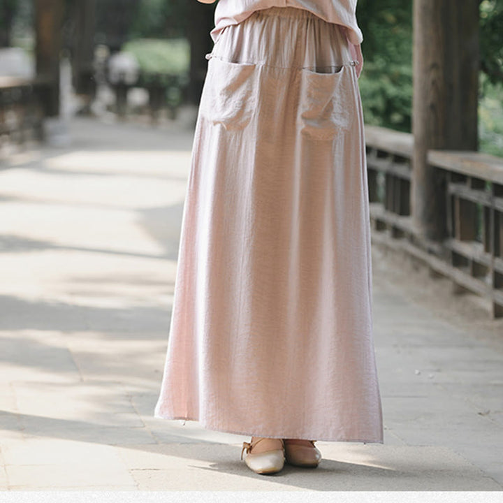 Jupe-pantalon à ourlet fendu et poches pour femme, couleur unie, motif Buddha Stones - image 17