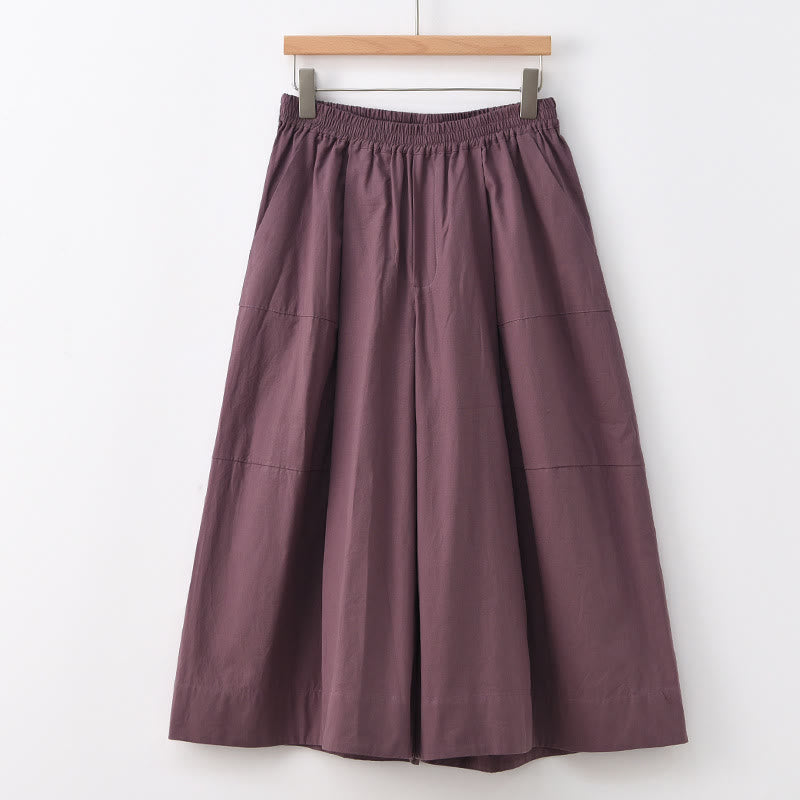 Pantalon capri court Buddha Stones taille haute en coton uni avec poches pour femme - Magenta foncé - US8-10，UK/AU12-14，EU40-42 (2XL) - image 20