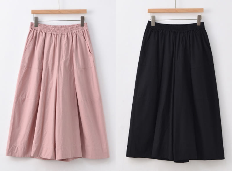 Pantalon capri court Buddha Stones taille haute en coton uni avec poches pour femme - image 23