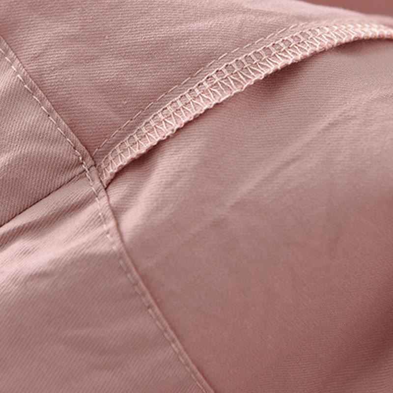 Pantalon capri court Buddha Stones taille haute en coton uni avec poches pour femme - image 17