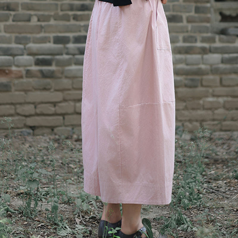 Pantalon capri court Buddha Stones taille haute en coton uni avec poches pour femme - image 14