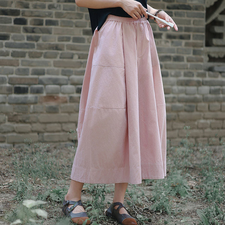 Pantalon capri court Buddha Stones taille haute en coton uni avec poches pour femme - image 11