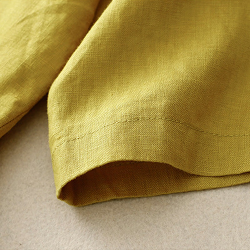 Veste de costume boutonnée en coton à manches trois-quarts et poches pour femme Buddha Stones - image 11