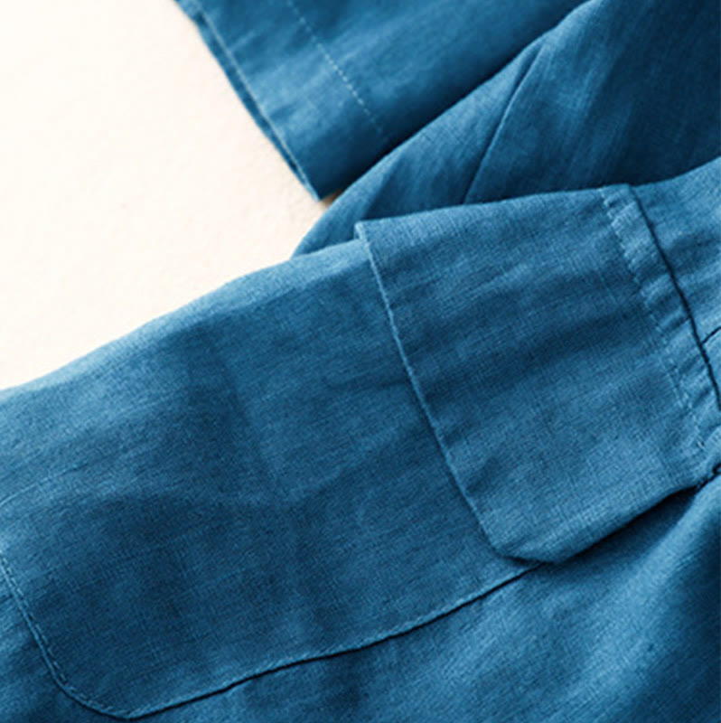 Veste de costume boutonnée en coton à manches trois-quarts et poches pour femme Buddha Stones - image 16