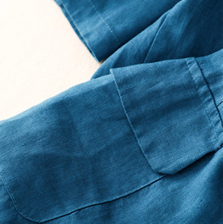 Veste de costume boutonnée en coton à manches trois-quarts et poches pour femme Buddha Stones - image 16