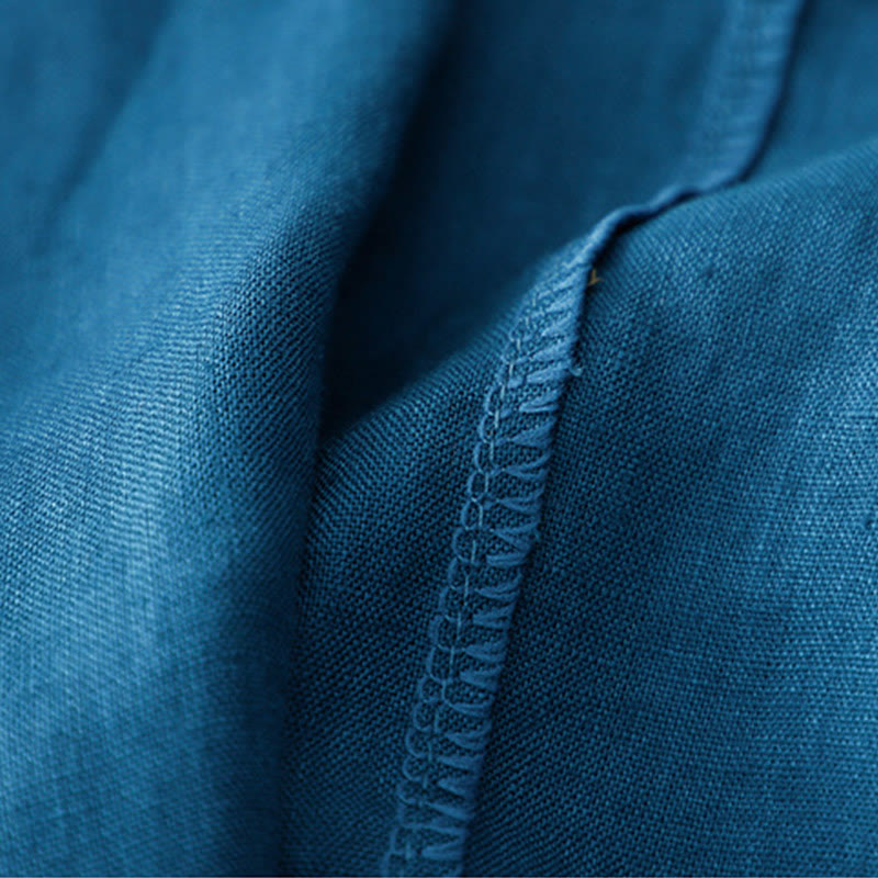 Veste de costume boutonnée en coton à manches trois-quarts et poches pour femme Buddha Stones - image 18