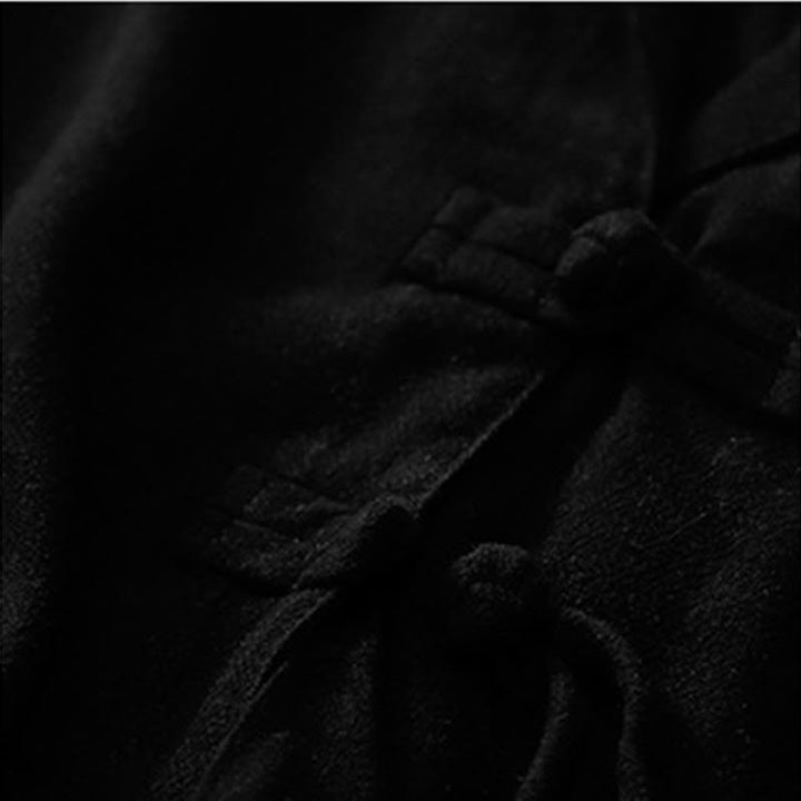 Veste à manches longues et poches pour femme Buddha Stones, en coton et lin, avec boutons grenouille - image 15