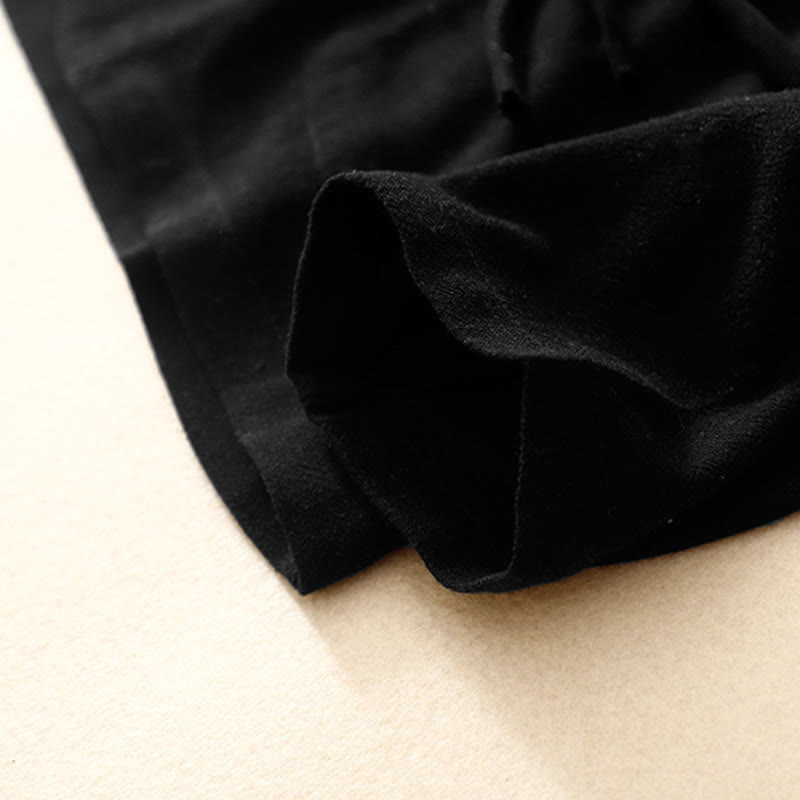 Veste à manches longues et poches pour femme Buddha Stones, en coton et lin, avec boutons grenouille - image 15